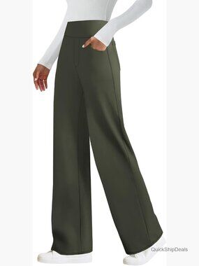 High Waist Wide Leg Yoga Pants with 4 Pockets Stretchy Loose Sweatpants